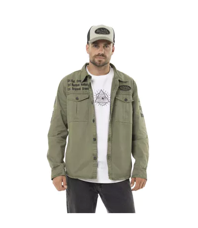 Sur Chemise homme en sergé de coton avec Patchs Cain Vondutch