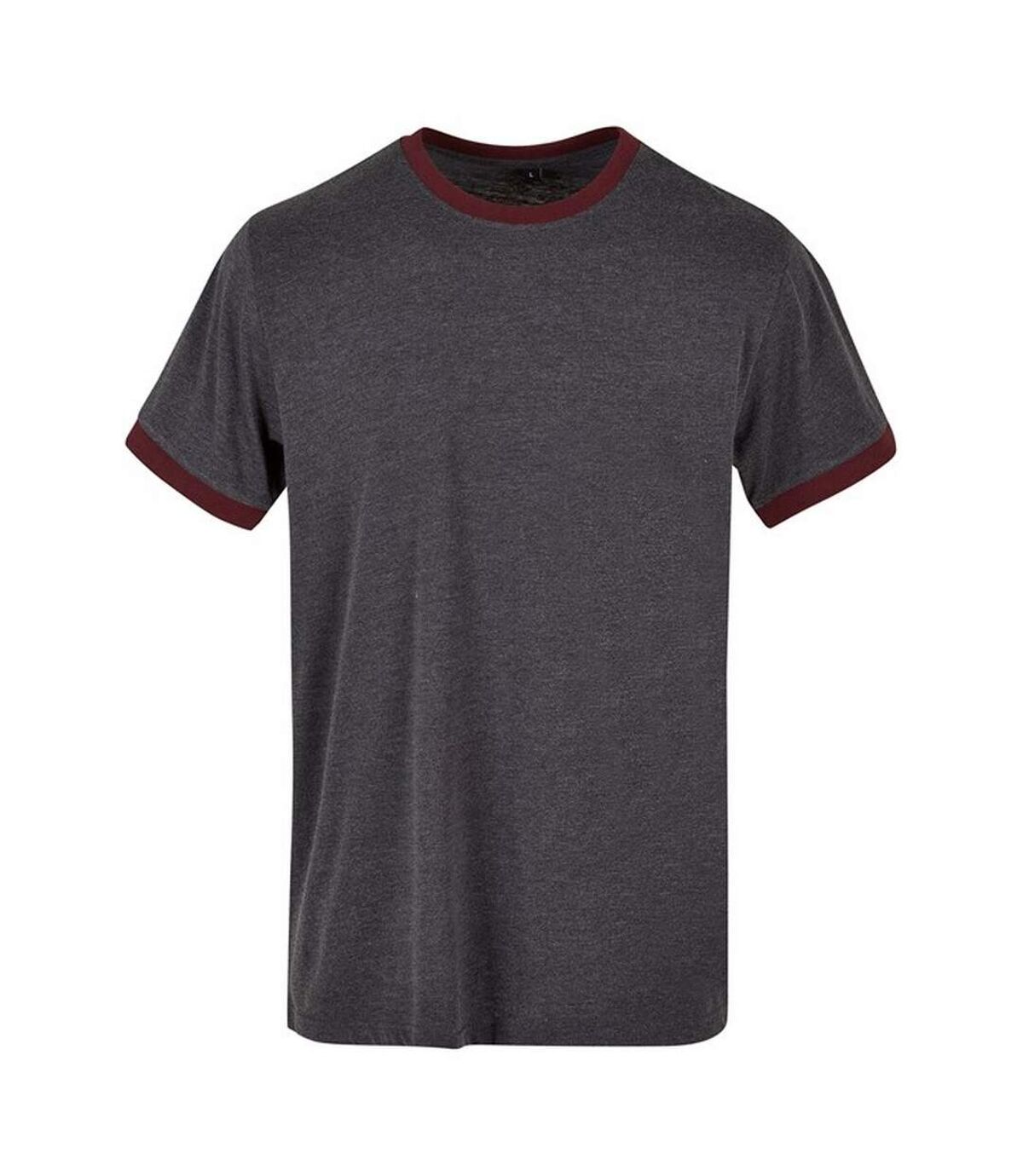 Build Your Brand Mens T-Shirt (Charcoal/Cherry)