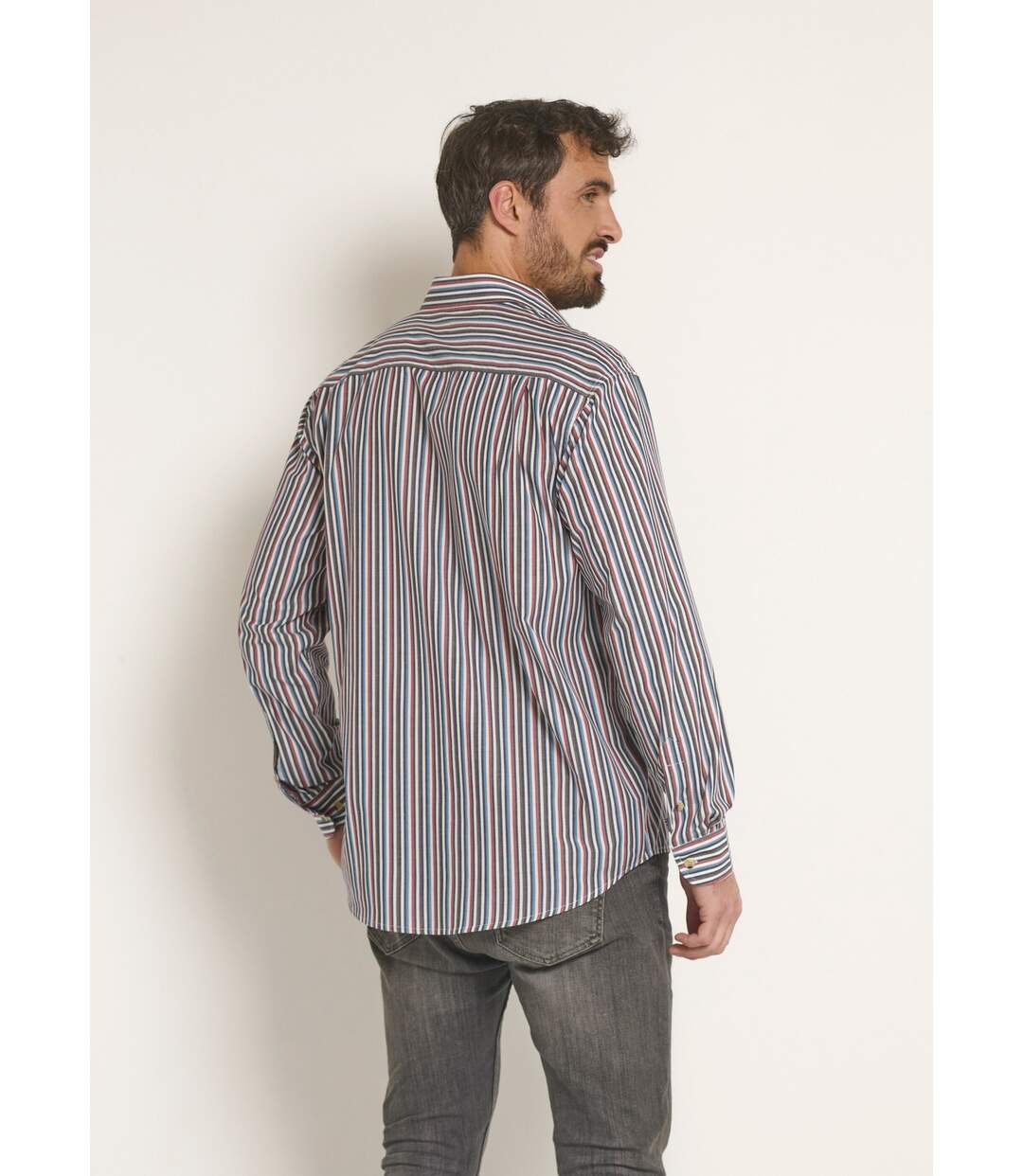 Chemise à rayures entretien facile-2