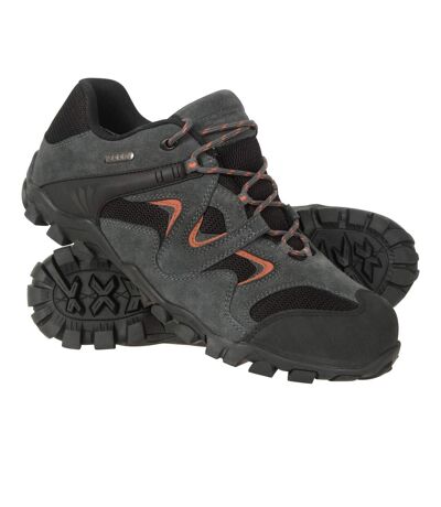 Mens curlews waterproof suede walking shoes dark grey Mountain Warehouse