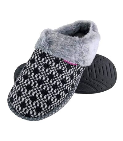 Dunlop Ladies Wide Fit Memory Foam Velcro Slippers