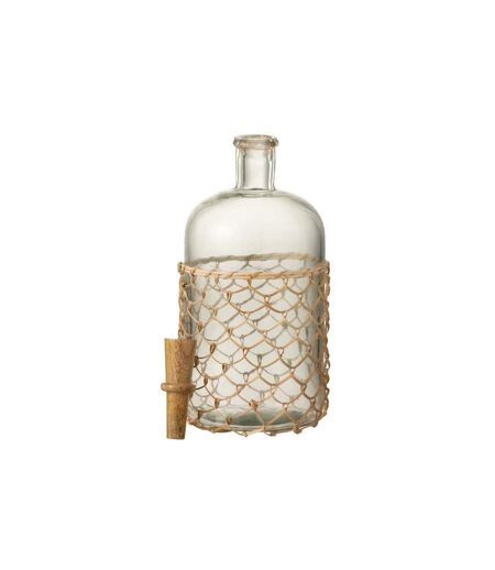 Bouteille Design Tricot 32cm Transparent & Naturel