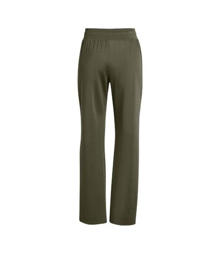 Womens/ladies Open Hem Jogging Bottoms Green Under Armour