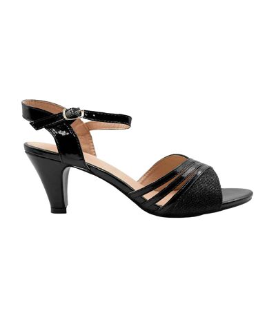 Womens/ladies stormi buckle low heel sandals black Where´s That From