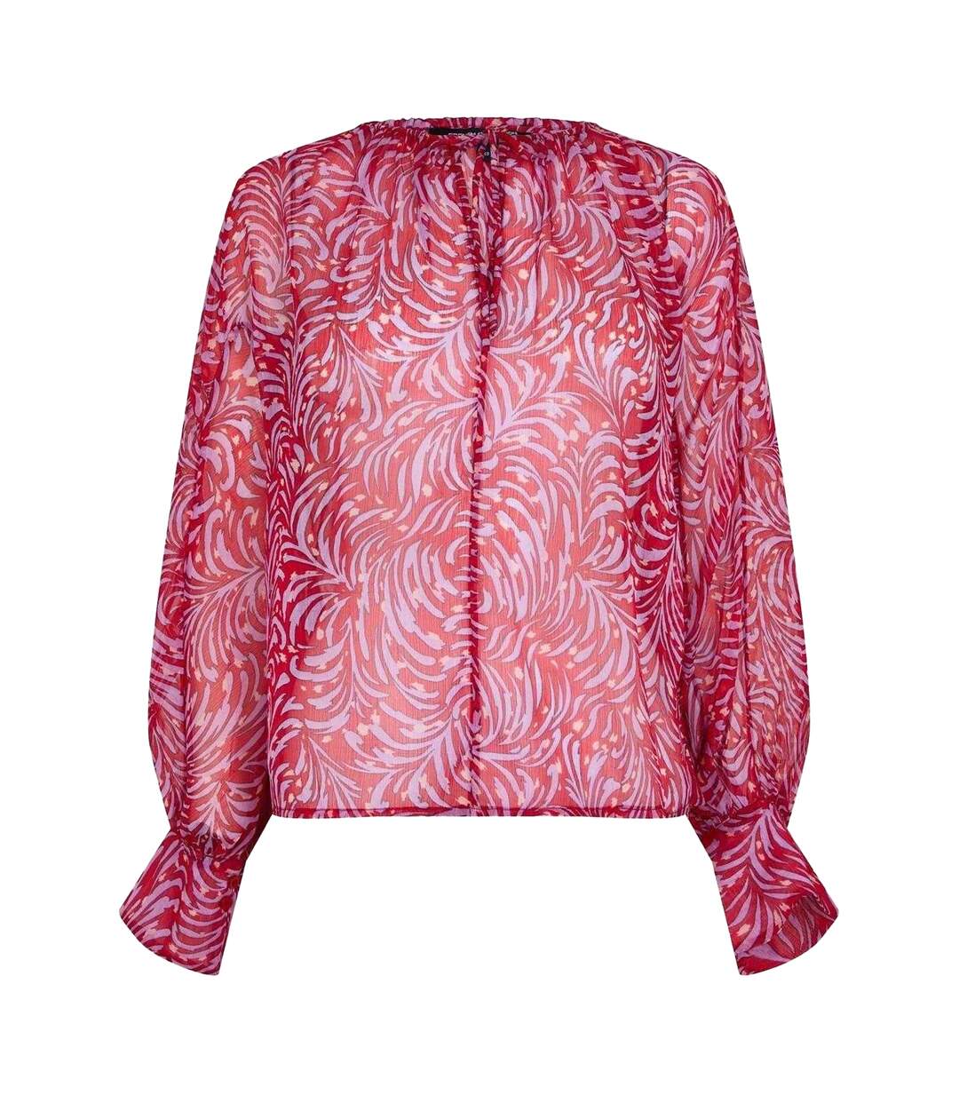 Blouse Manches Bouffantes Motif/style Abstrait Amy Femme Rouge Écarlate French Connection-1