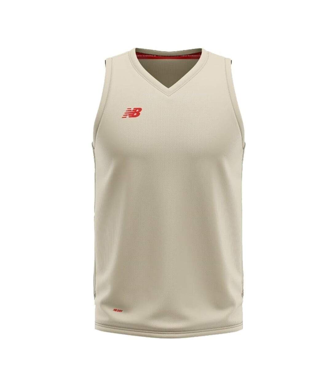 Mens V Neck Regular Tank Top Angora New Balance-1
