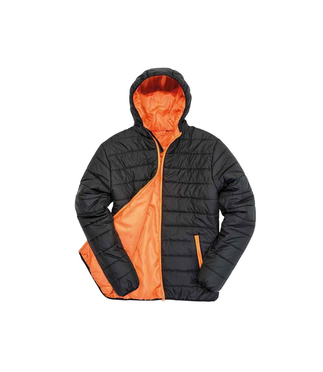 Mens padded jacket black/orange Result Core