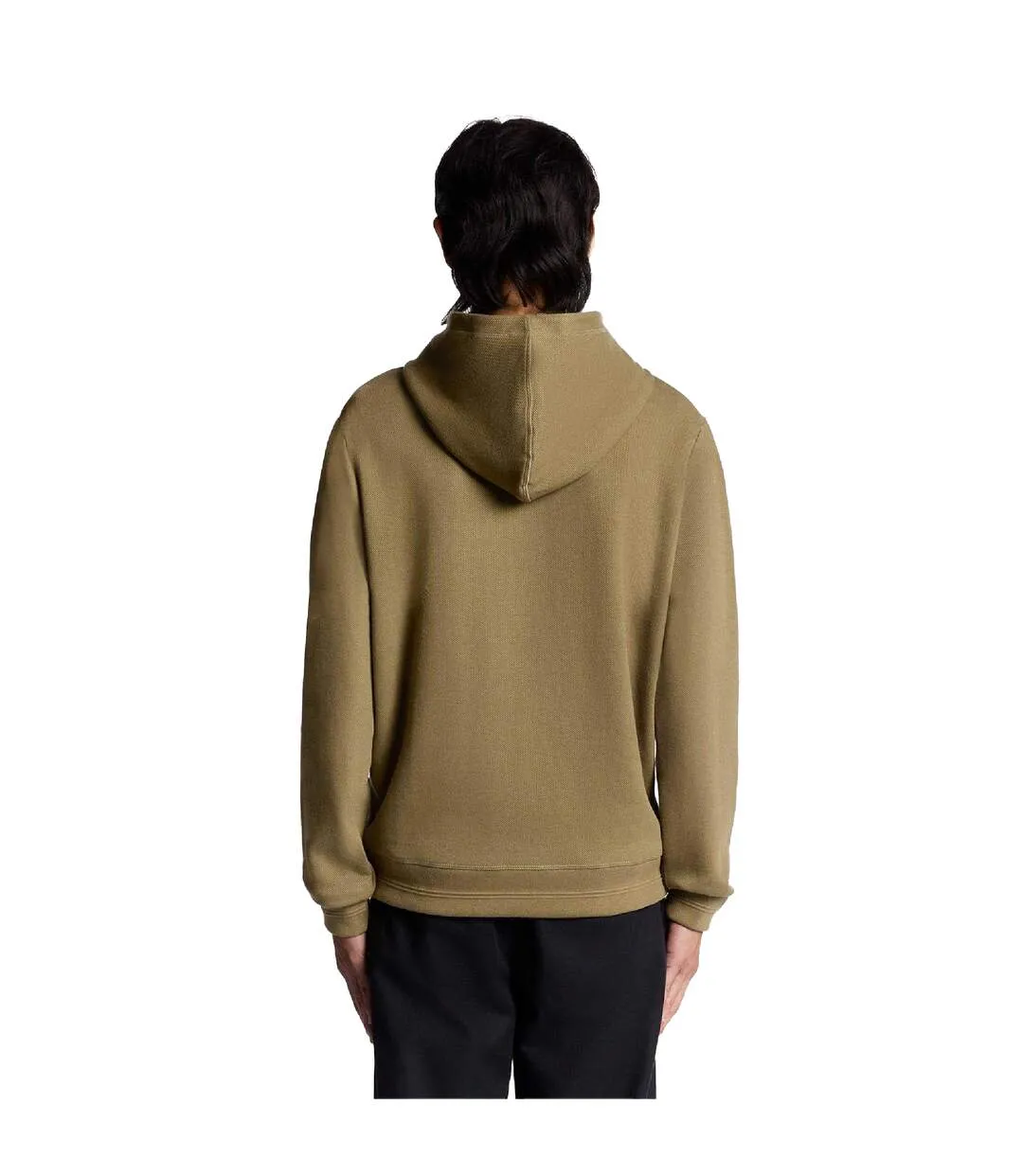 Mens Diagonal Weave Hoodie Green Lyle & Scott-3