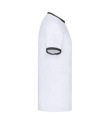 T-shirt Adulte Blanc Noir Fruit Of The Loom