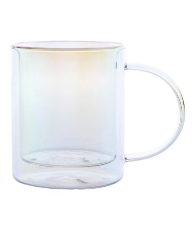 Deluxe electroplated glass double wall mug one size transparent XD Collection
