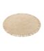 Tapis Rond à Franges Bohemia 150cm Beige Clair-1