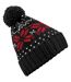 Beechfield Unisex Fair Isle Snowstar Winter Beanie Hat (Black/Classic Red/White) - UTRW2029-1