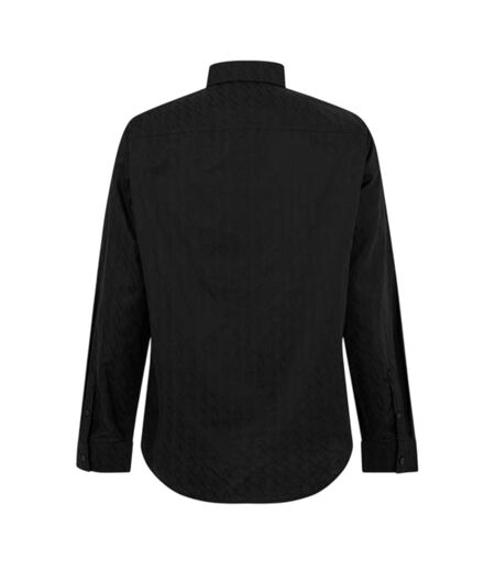 Mens Textured Point Collar Shirt Black Armani Exchange