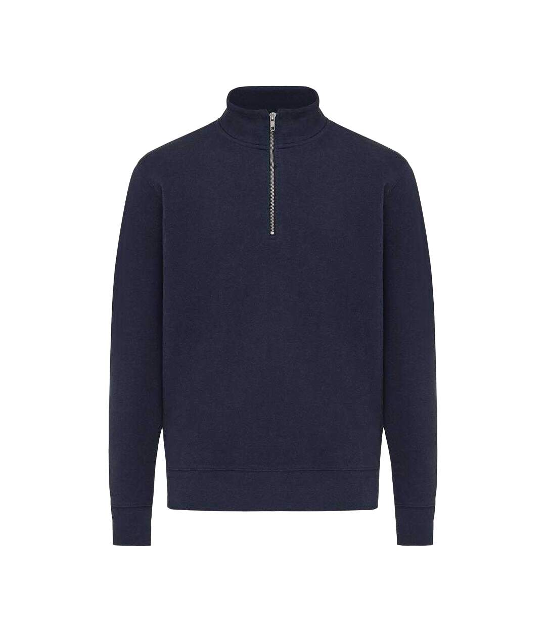 Unisex Adult Elgon Recycled Cotton Quarter Zip Sweater Top Navy Iqoniq-2