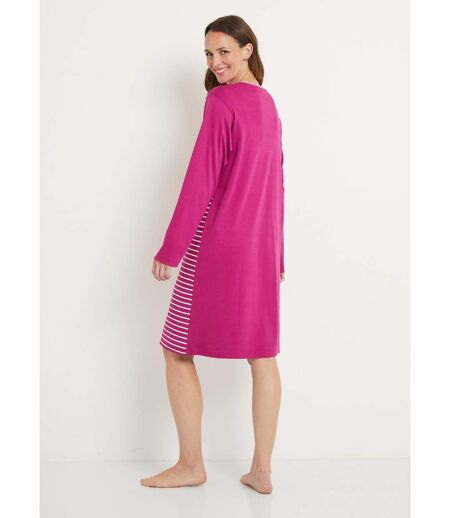 Chemise de nuit courte coton interlock uni rayé