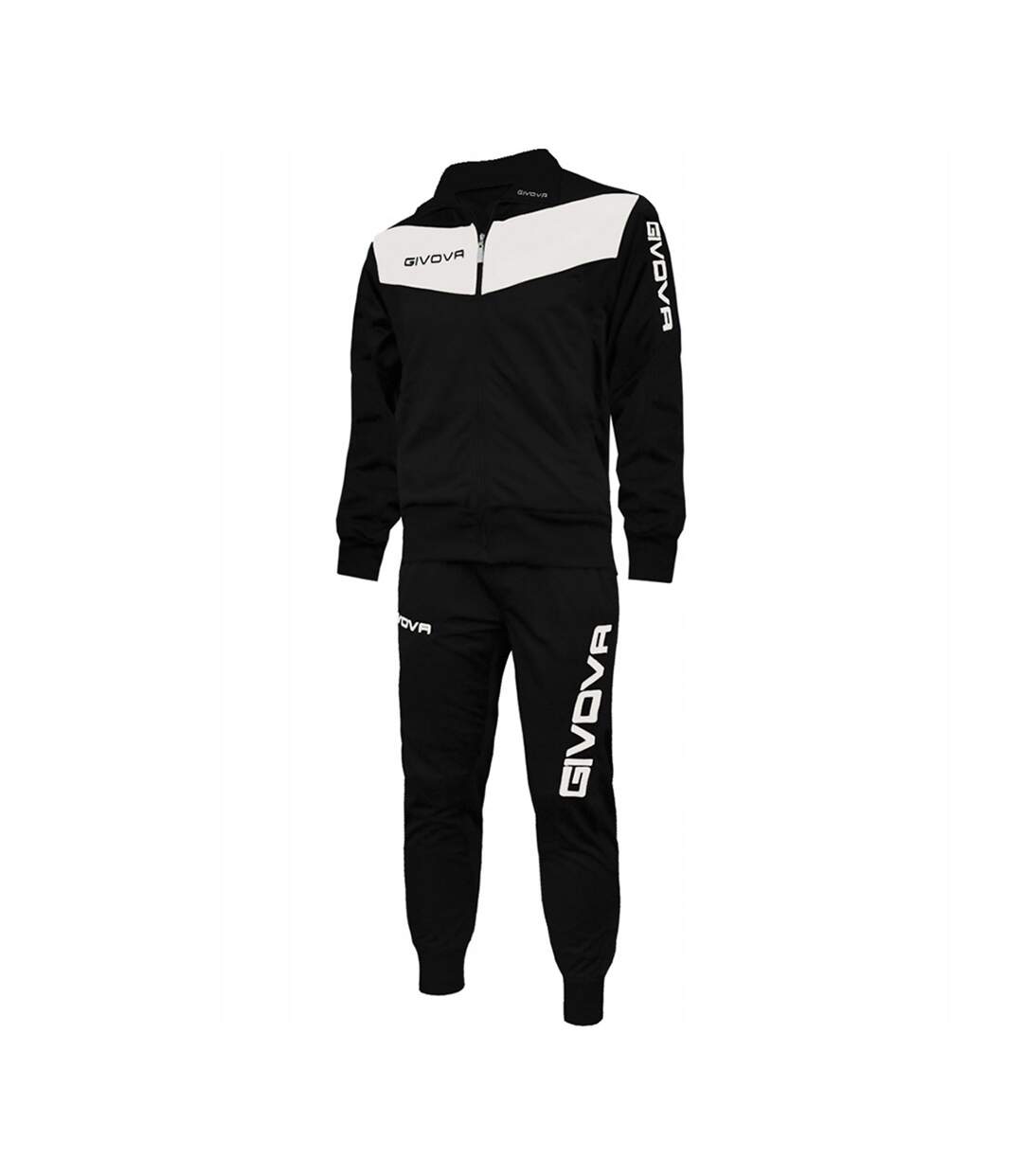 Mens Tuta Visa Tracksuit Black White Givova-1