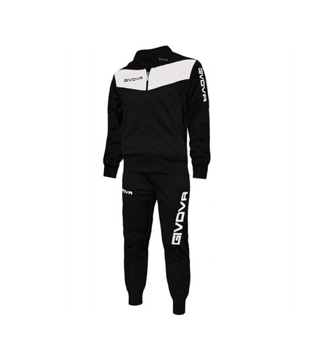 Mens Tuta Visa Tracksuit Black White Givova