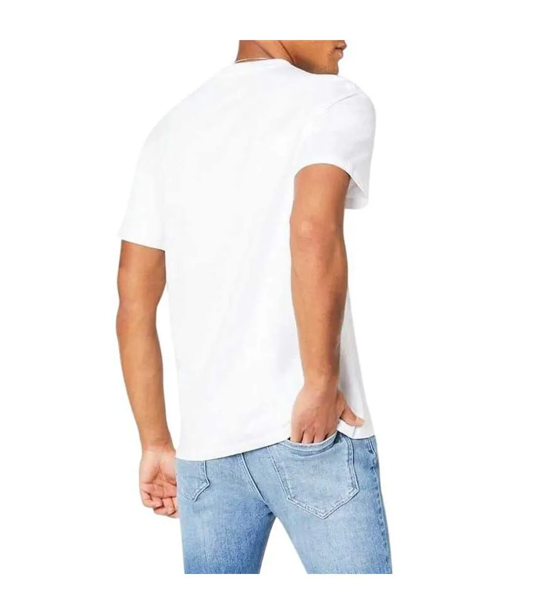 T-shirt Motif/style Petit Logo Homme Blanc Replay-3