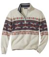 Strickpullover mit Troyer-Kragen und Jacquardmuster Atlas For Men
