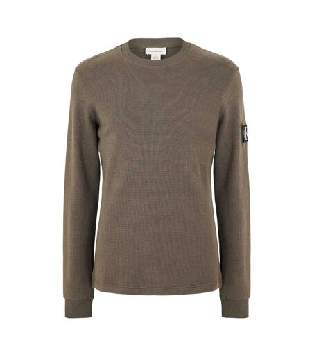 Haut Manches Longues Homme Vert Kaki Foncé Calvin Klein
