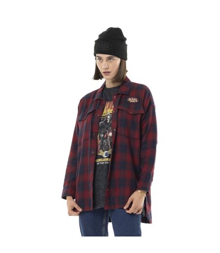 Sur-chemise femme à carreaux avec patchs Red Vondutch