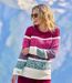 Women's Pink Marled Knit Jumper