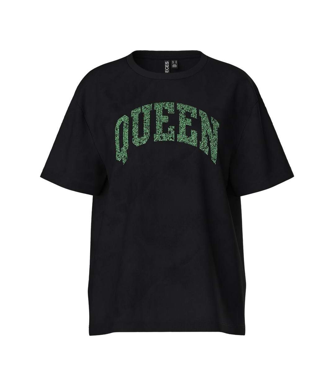 T-Shirt gris/vert femme pieces celoise-1