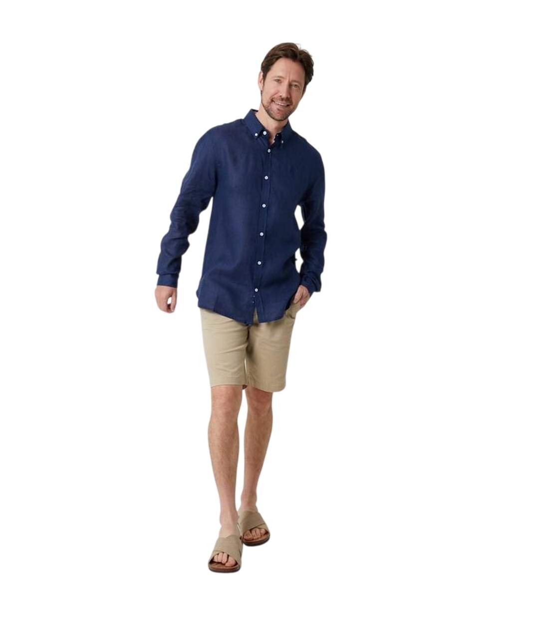 Chemise Habillée Manches Longues Homme Bleu Marine Saltwell-4