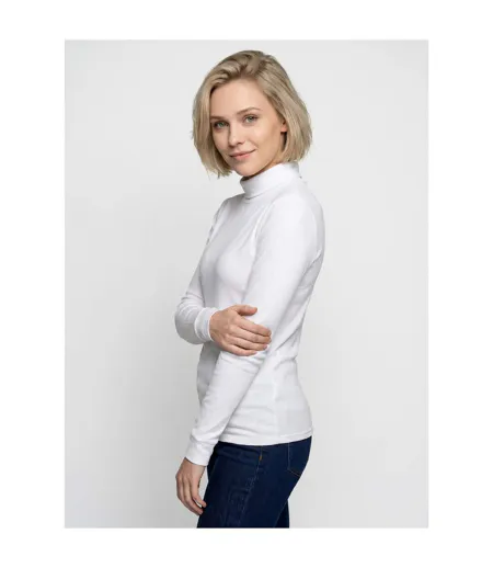 Sous-pull chaud col roulé maille interlock unie