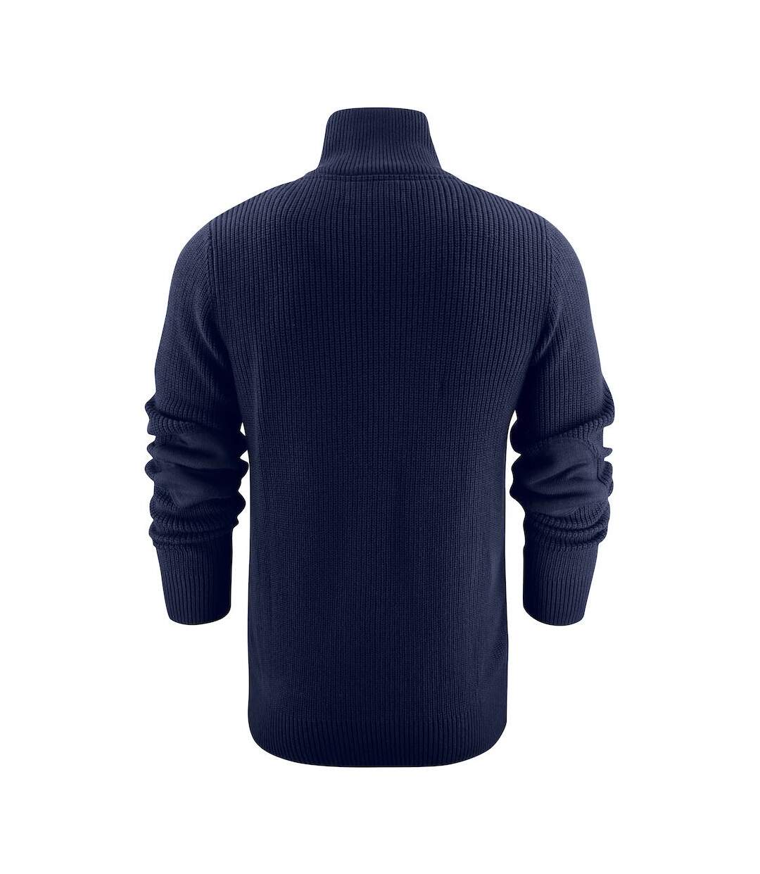 Mens brockway knitted cardigan navy James Harvest-2