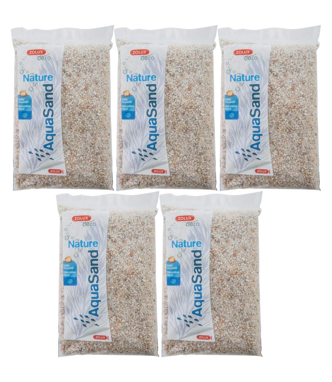 Sol décoratif Aquasand naturel quartz blanc 1kg (Lot de 5)