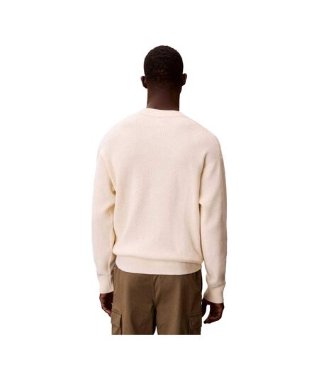 Mens Waffle Crew Neck Jumper Calico Calvin Klein