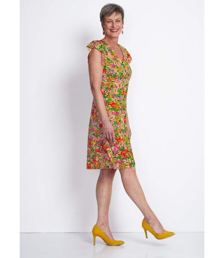 Robe courte volantée imprimé floral