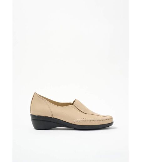 Mocassins compensés cuir grande largeur