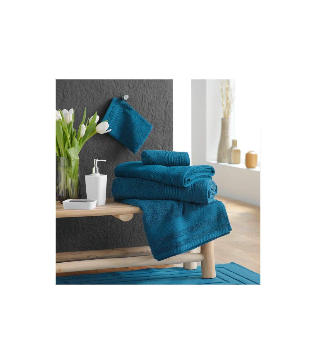 Drap de Bain Tendresse 90x150cm Saphir-2