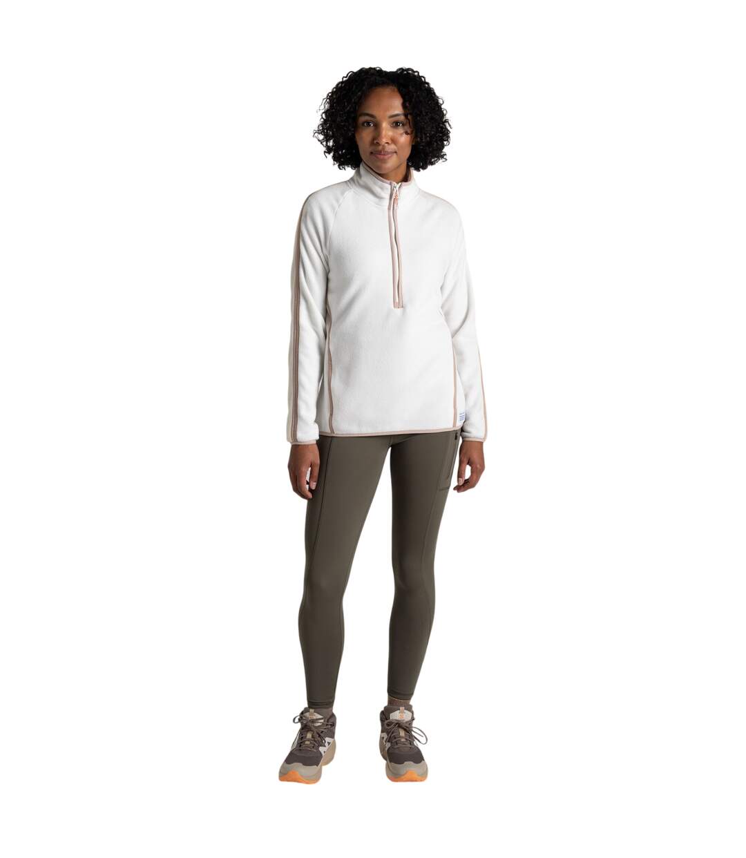 Haut Polaire À Col Montant Zippé Femme Blanc Cassé Craghoppers-1