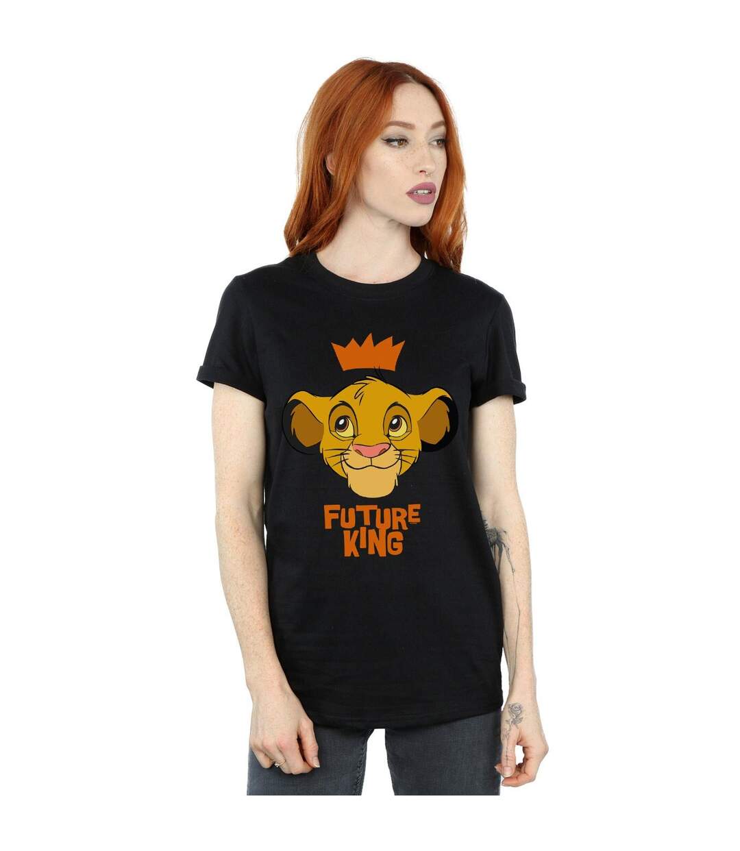 Disney Womens/Ladies The Lion King Simba Future King Cotton Boyfriend T-Shirt (Noir) - UTBI29370-2