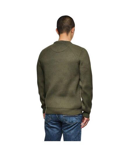 Mens Morello Rib Knit Jumper Green Weekend Offender