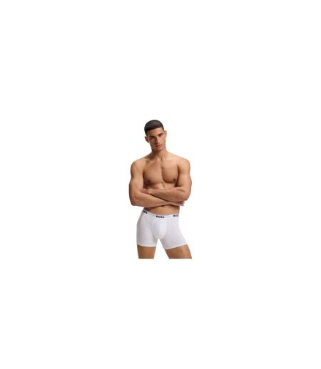 Pack Of 3  Mens Logo Boxer Briefs  White Boss