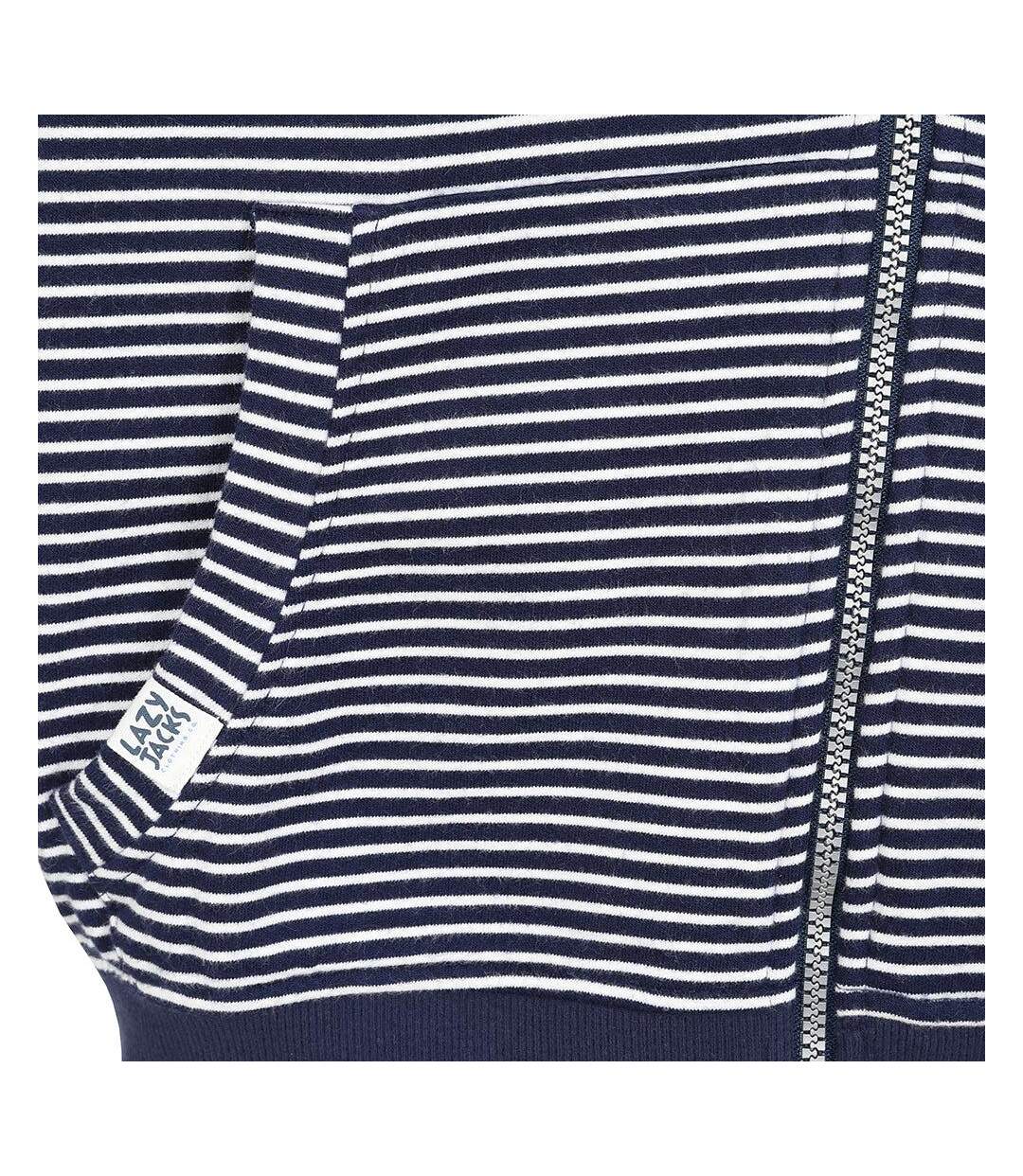 Veste À Capuche Motif/style Rayé Homme Bleu Mer Lazy Jacks-2