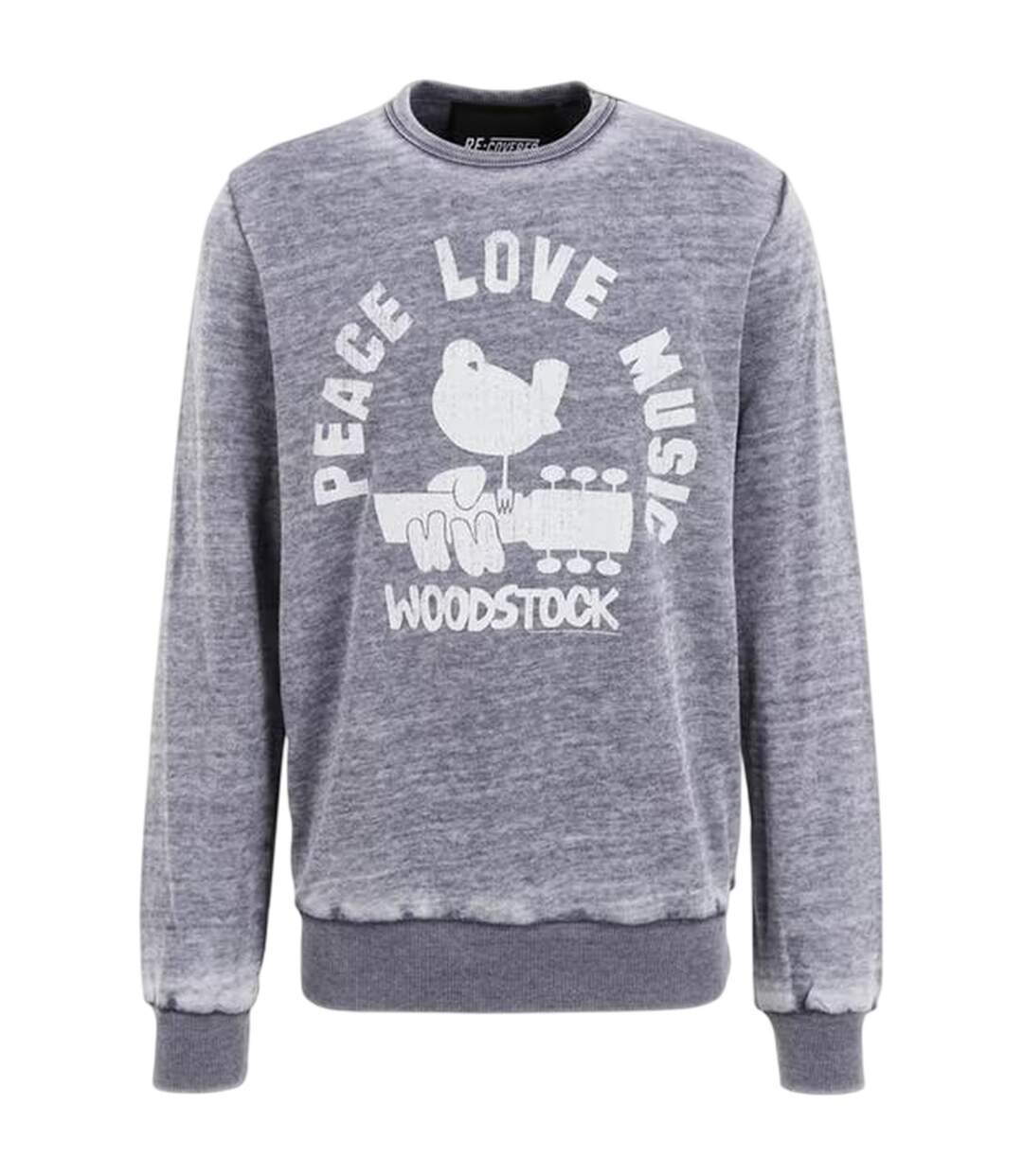 Sweat Peace Love Music Homme Gris Woodstock-4