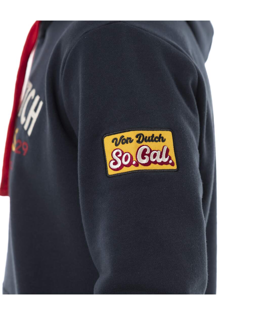 Sweat homme à capuche en molleton avec print logo devant brodé Vondutch-4