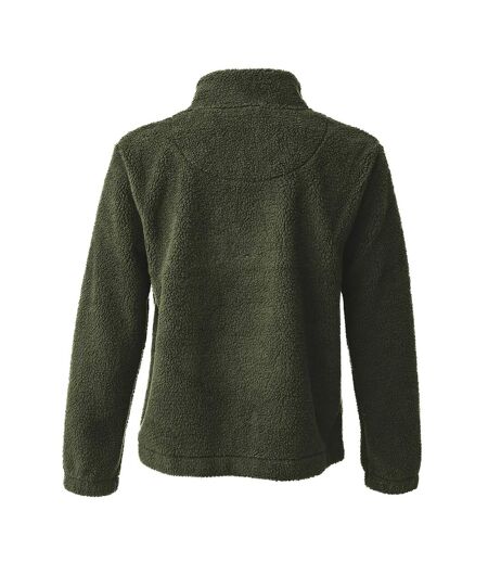 Unisex Adult Borg Fleece Jacket Olive Green Ravine
