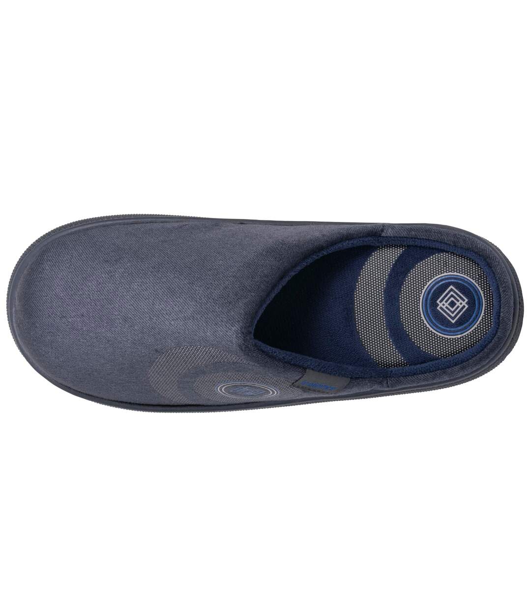 Isotoner Chaussons Mules homme velours semelle bloup extra confort-2