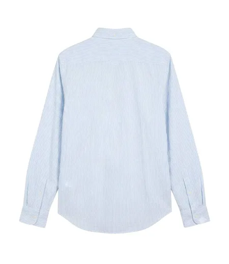 Chemise Motif/style À Rayures Homme Bleu Clair Gant