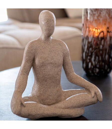 Statuette Yoga en Résine Shawn 31cm Beige