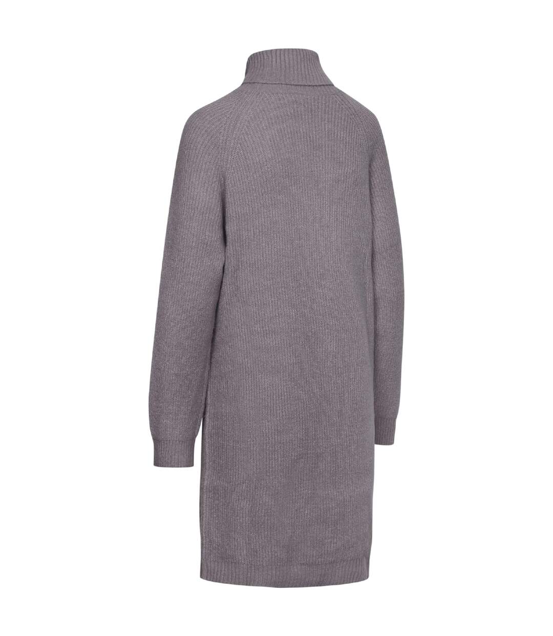 Robe Pull Unie Col Roulé Mattia Femme Gris Chiné Trespass-3