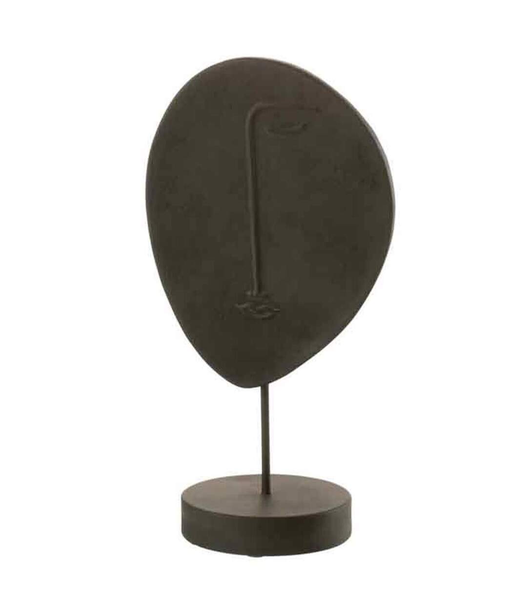 Statuette Déco sur Socle Tête Plate 34cm Noir-1