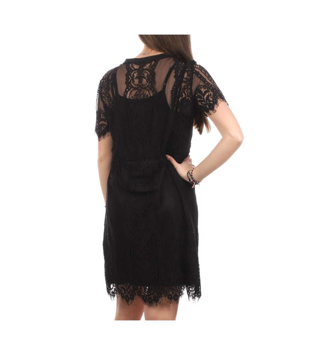 Robe Noir Femme Teddy Smith R-dentelle - XS-2