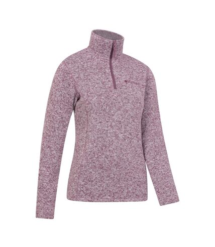 Womens/ladies idris half zip fleece top burgundy Mountain Warehouse